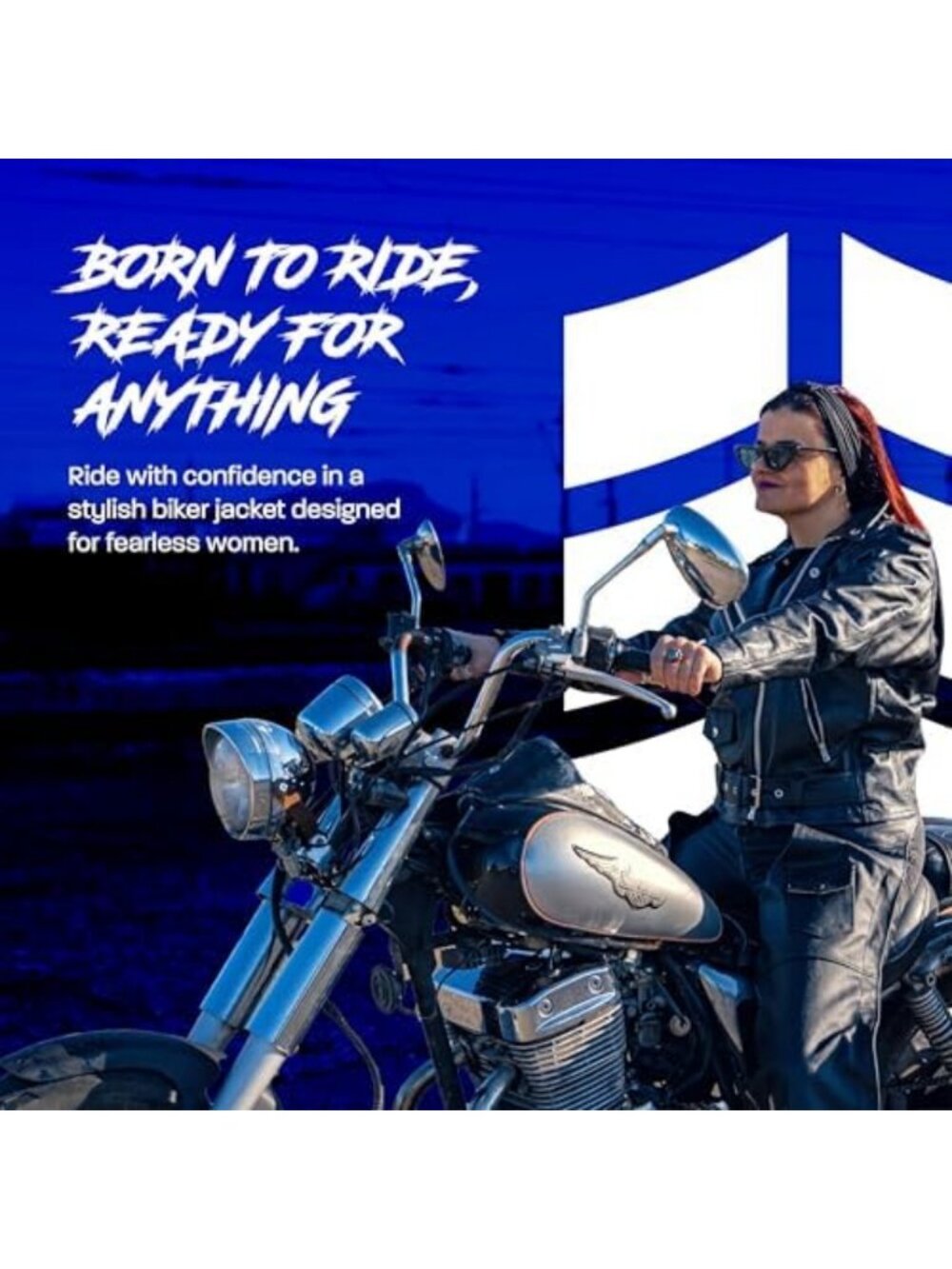 Genuine Leather Motorcycle Jacket for Women | Weather & Water Resistant Riding - Picture 5 of 6